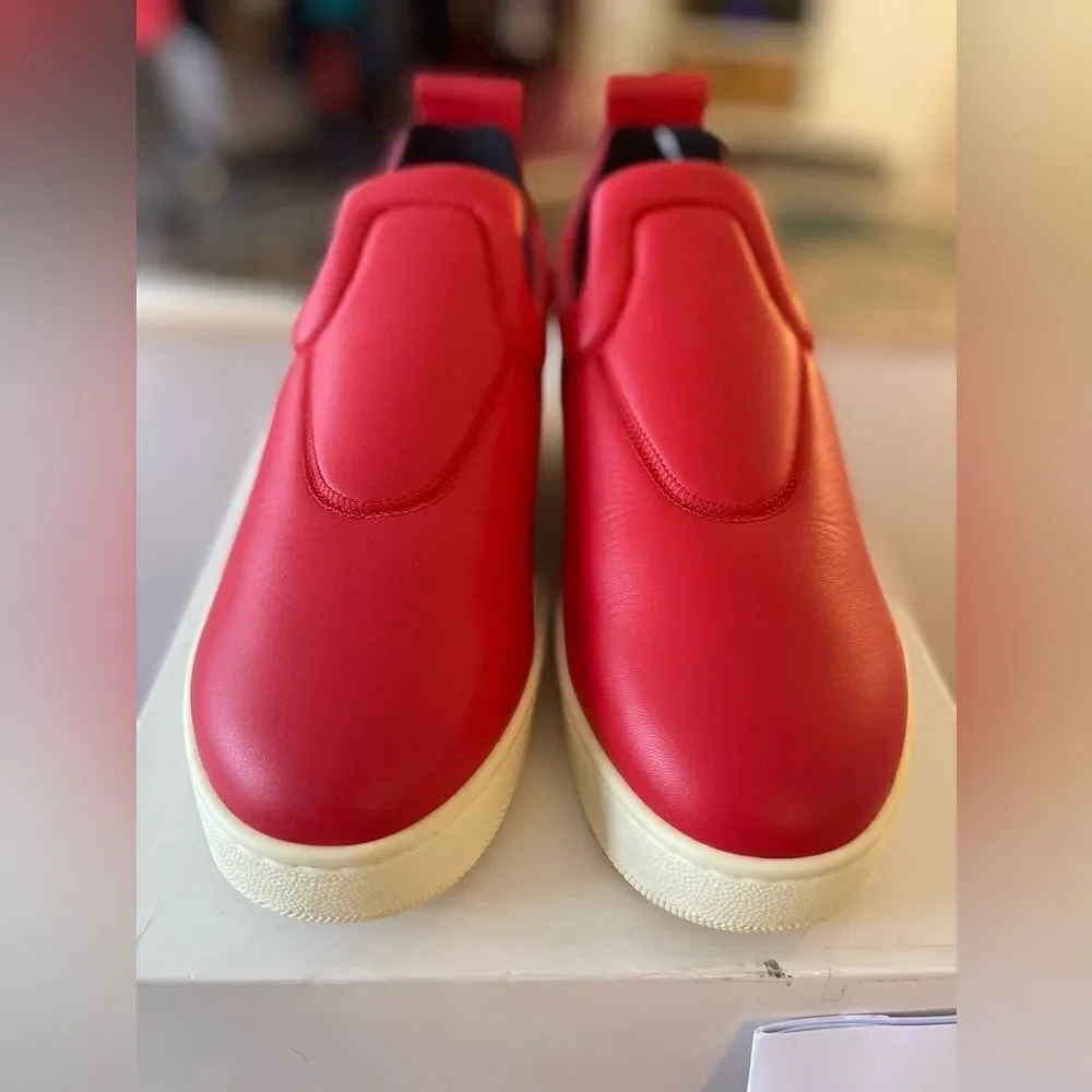 Celine Red Leather Slip-On Sneakers (Size 37) Full Inclusion. NWT